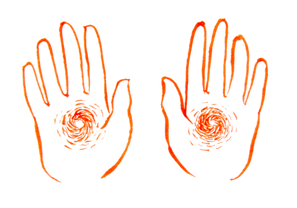 "QI DES MAINS" - Illustration pour un livret sur le Qigong